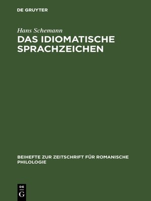 cover image of Das idiomatische Sprachzeichen